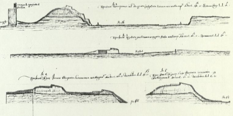 Профиль бастиона «Триумф» на планах 1728 года